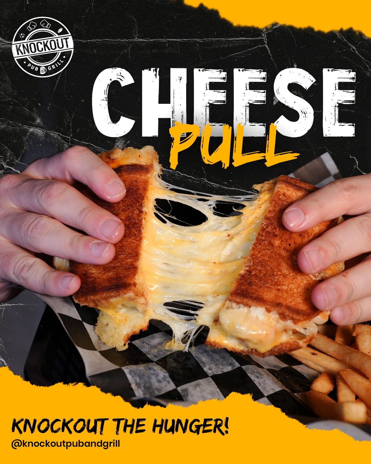 Knockout — cheese pull sandwich