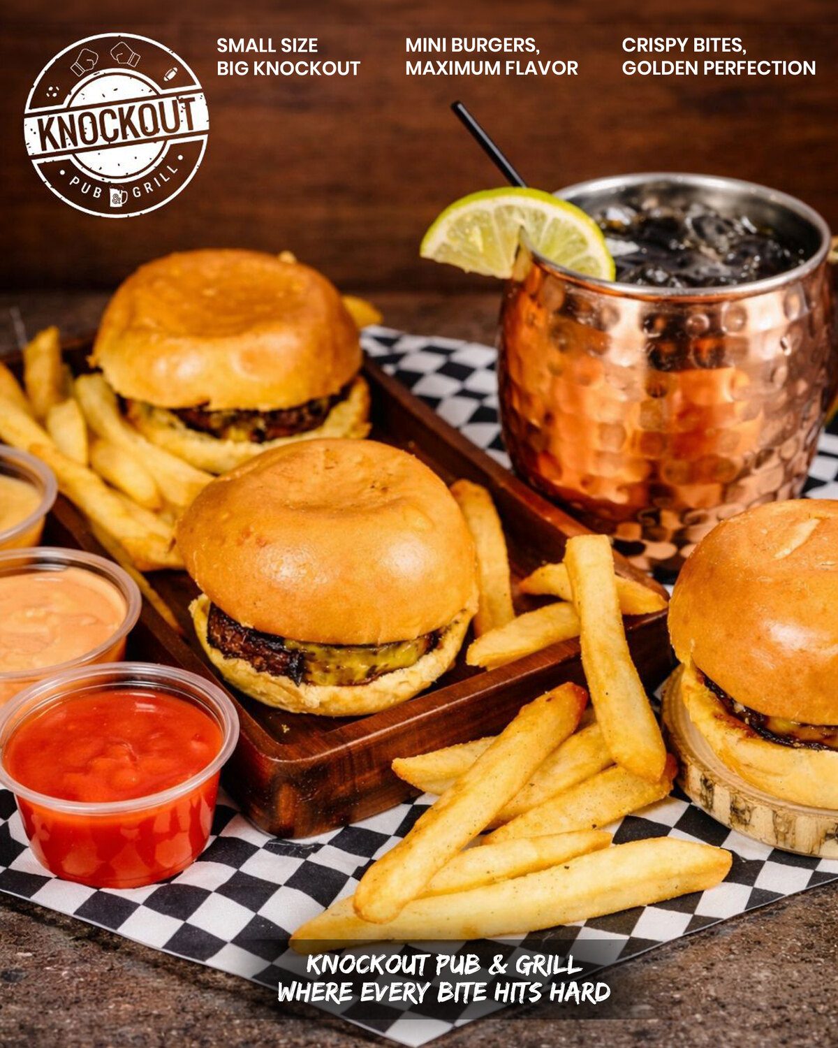Knockout — mini burger platter