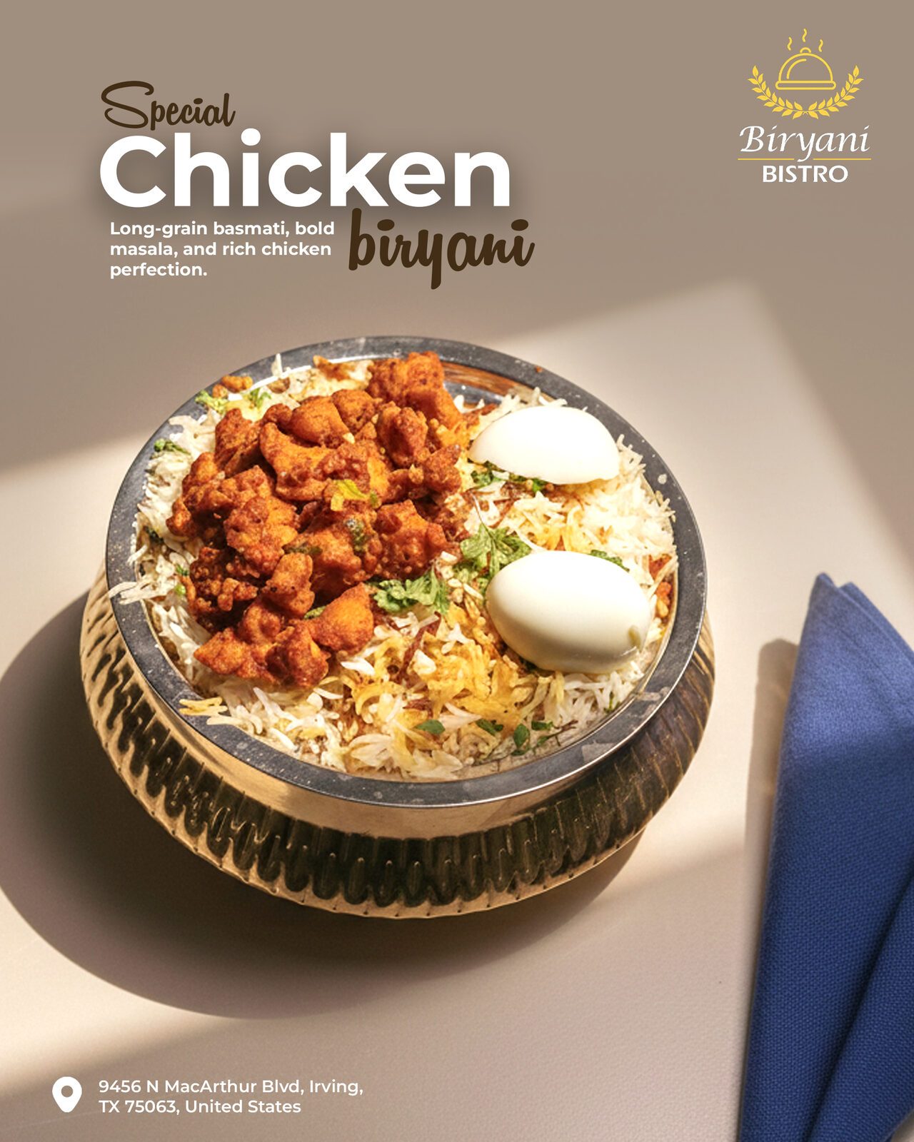 Biryani Bistro special chicken biryani