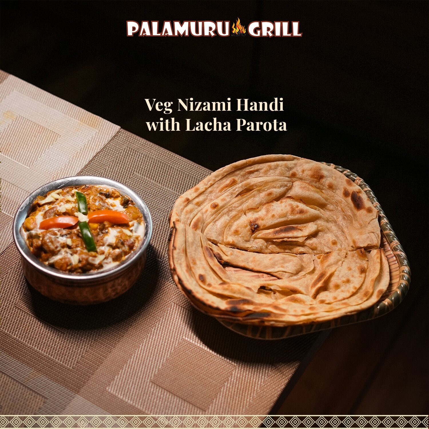 Palamuru Grill — Veg Nizami Handi with Lachha Parota