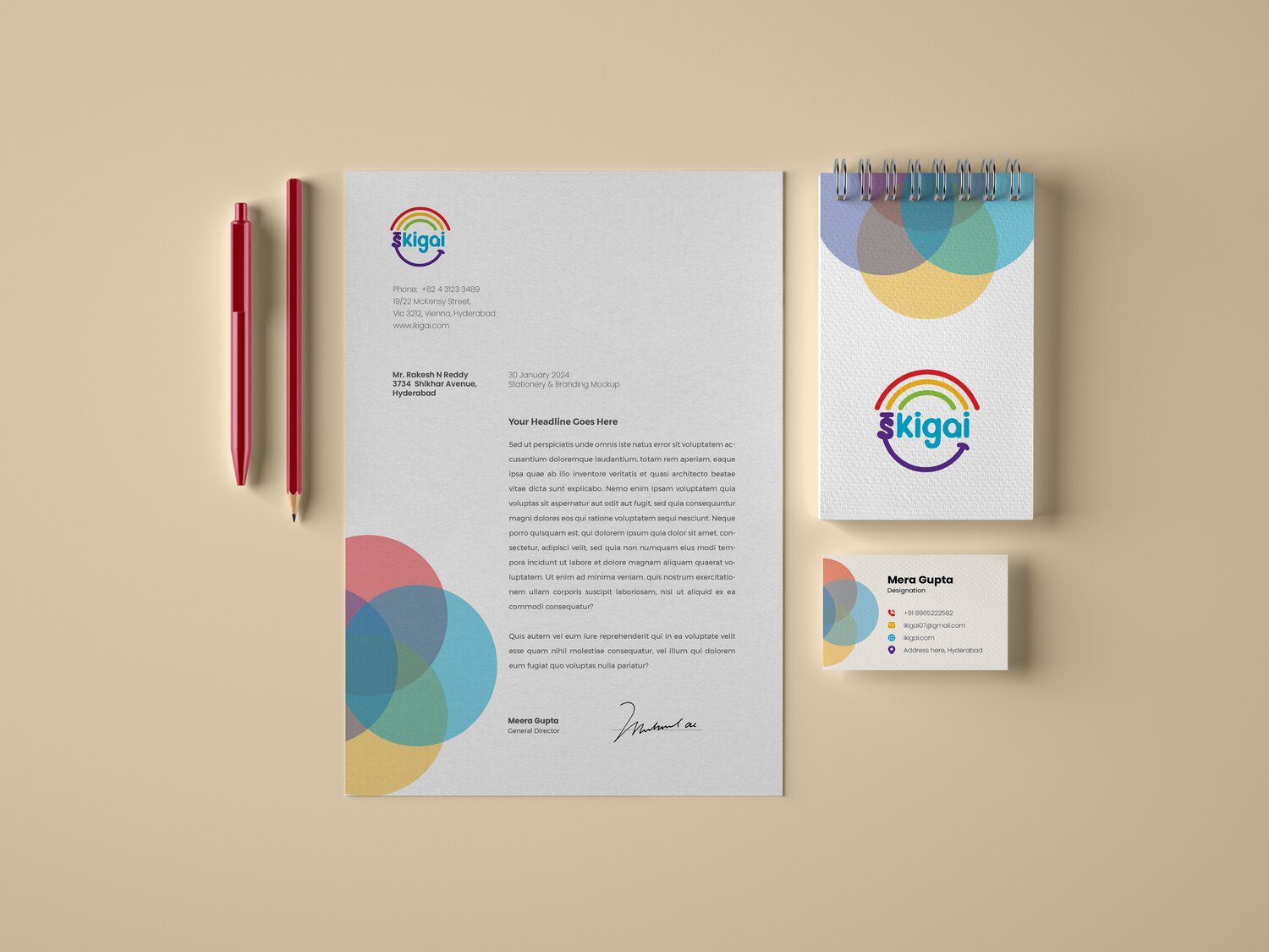 Ikigai letterhead mockup