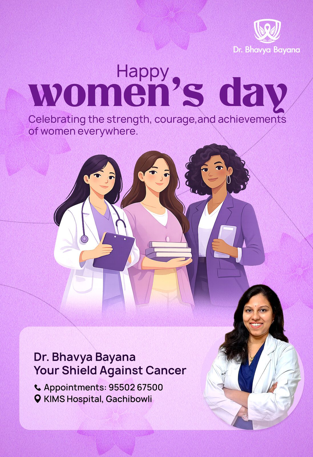 Dr. Bhavya women's day awareness poster